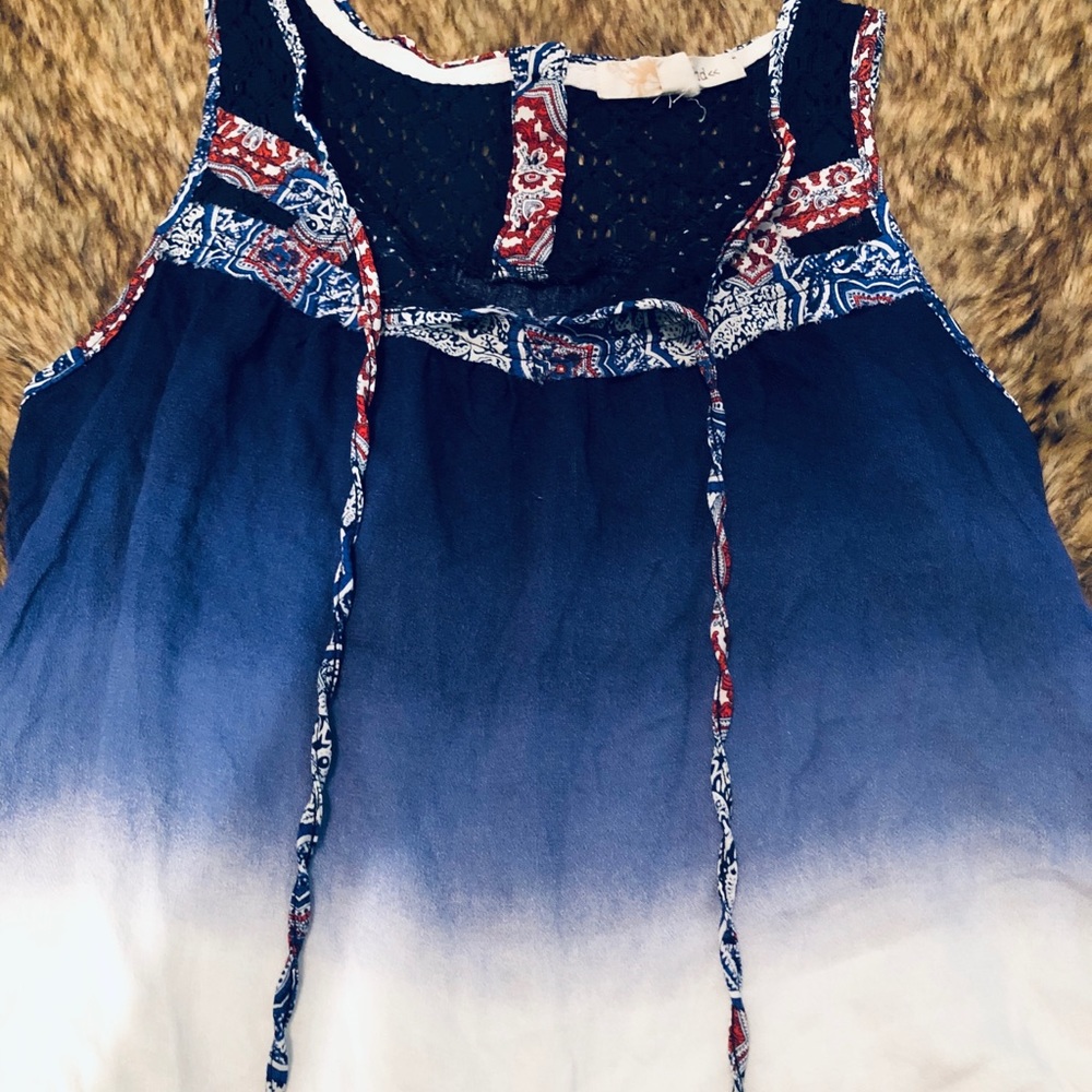 Blue and White Tank Top